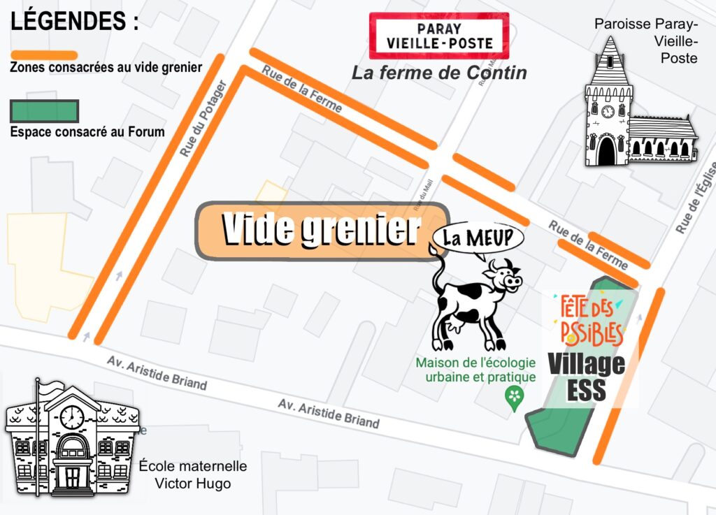 Plan du quartier Forum et vide grenier